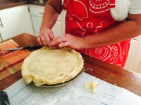 Carolynn makes cherry pie.